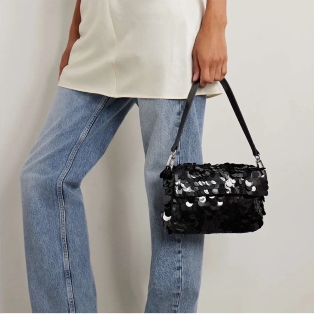 NWT • STAUD Timmy bag in black sequin - Picture 2 of 11